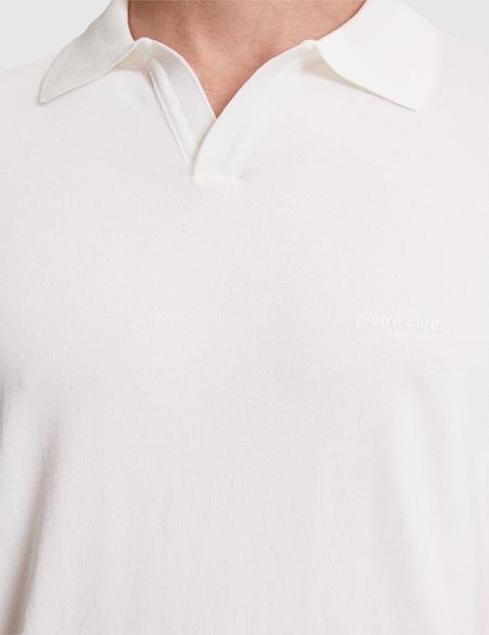 Haki Slim Fit Apaş Yaka Triko Tişört - 50324073036