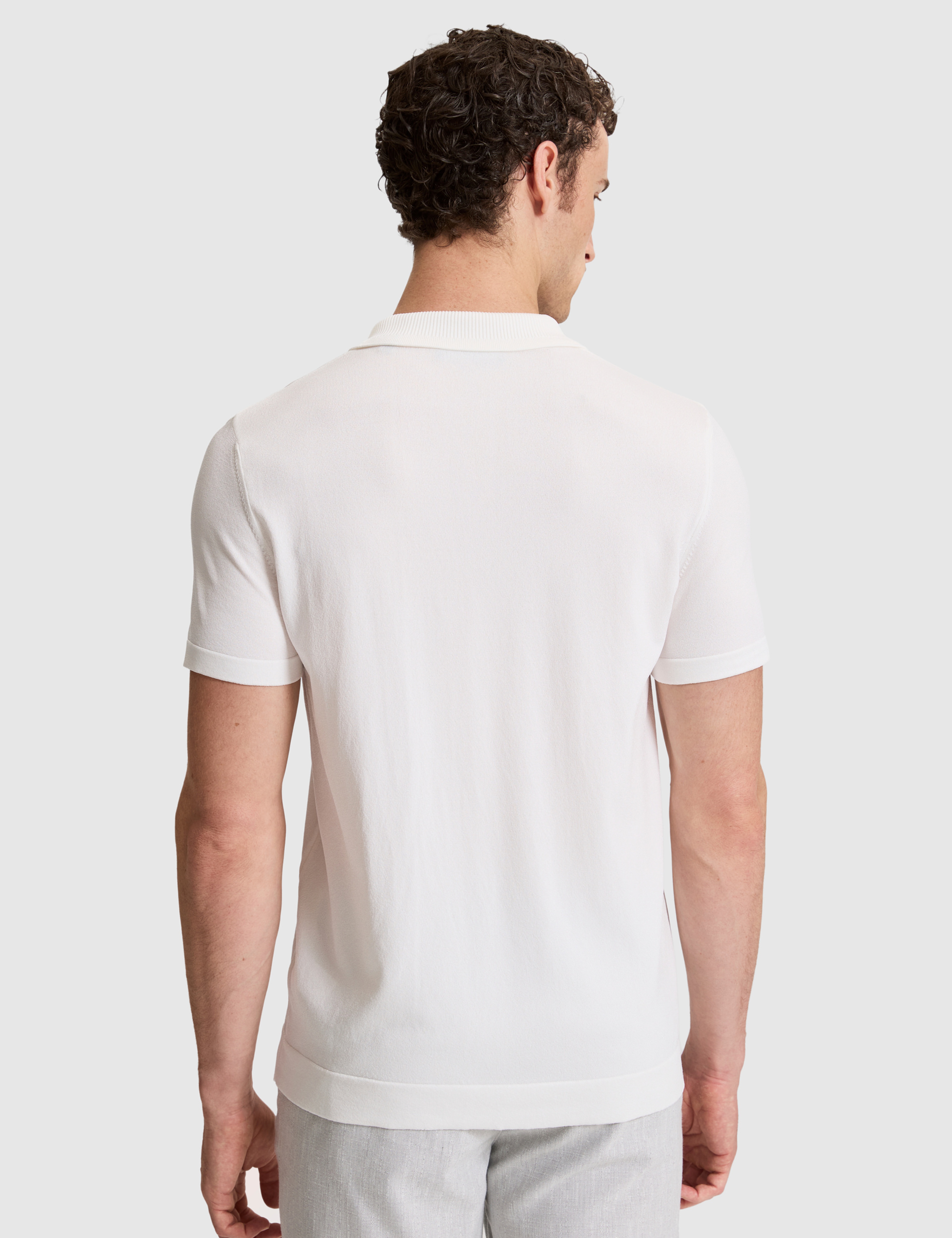 Haki Slim Fit Apaş Yaka Triko Tişört - Image 5