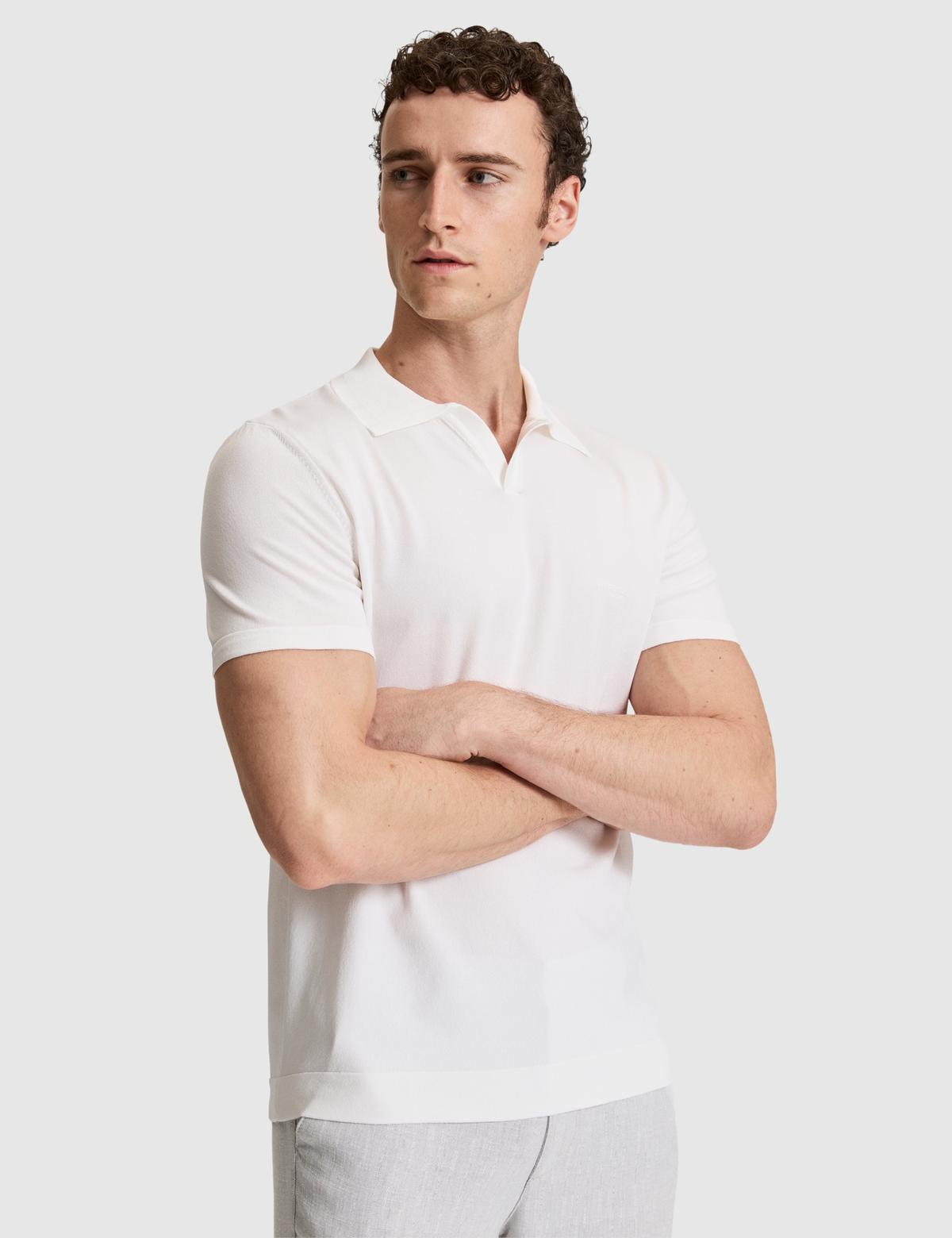 Haki Slim Fit Apaş Yaka Triko Tişört - 50324073036