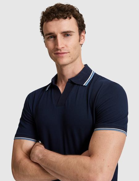 Lacivert Slim Fit %100 Pamuk Apaş Yaka Tişört - 50327845015