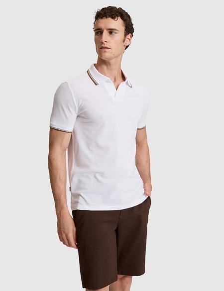Beyaz Slim Fit %100 Pamuk Apaş Yaka Tişört - 50327845004