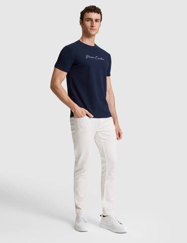 Lacivert Slim Fit Bisiklet Yaka Tişört