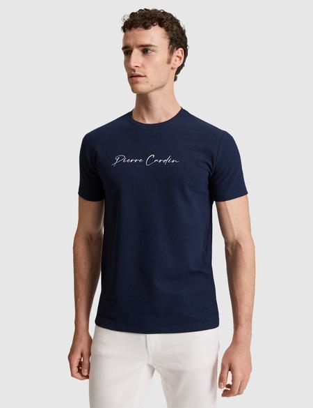 Lacivert Slim Fit  Bisiklet Yaka Tişört - 50327858031