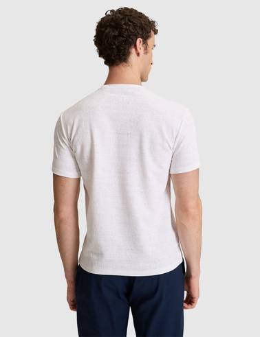 Ekru Slim Fit  Bisiklet Yaka Tişört