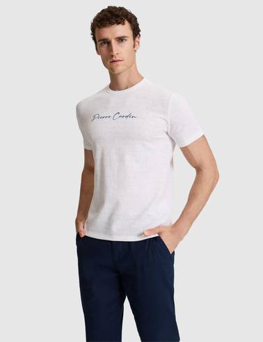 Ekru Slim Fit  Bisiklet Yaka Tişört