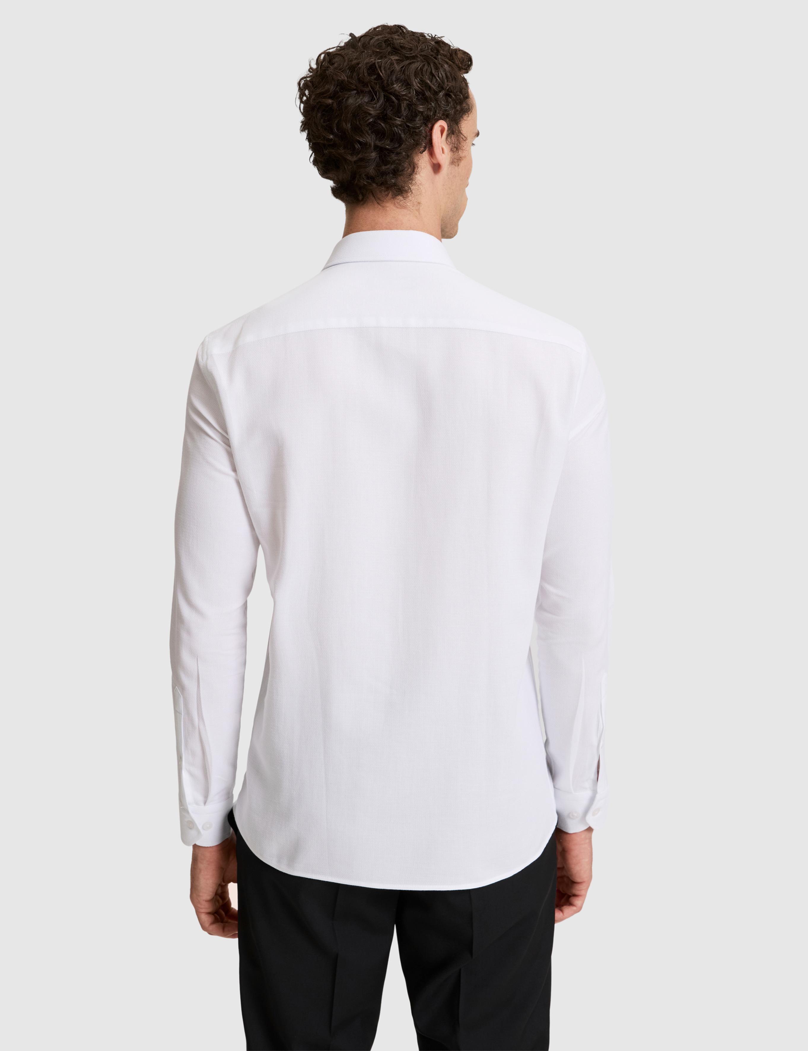 Beyaz Slim Fit Uzun Kollu Gömlek