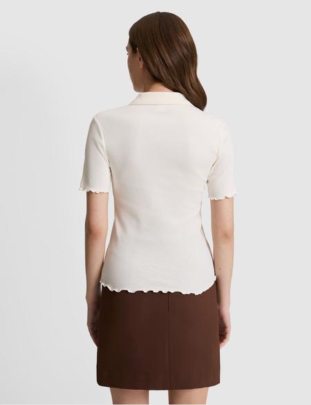 Ekru Slim Fit Polo Yaka Tişört - 50325457004
