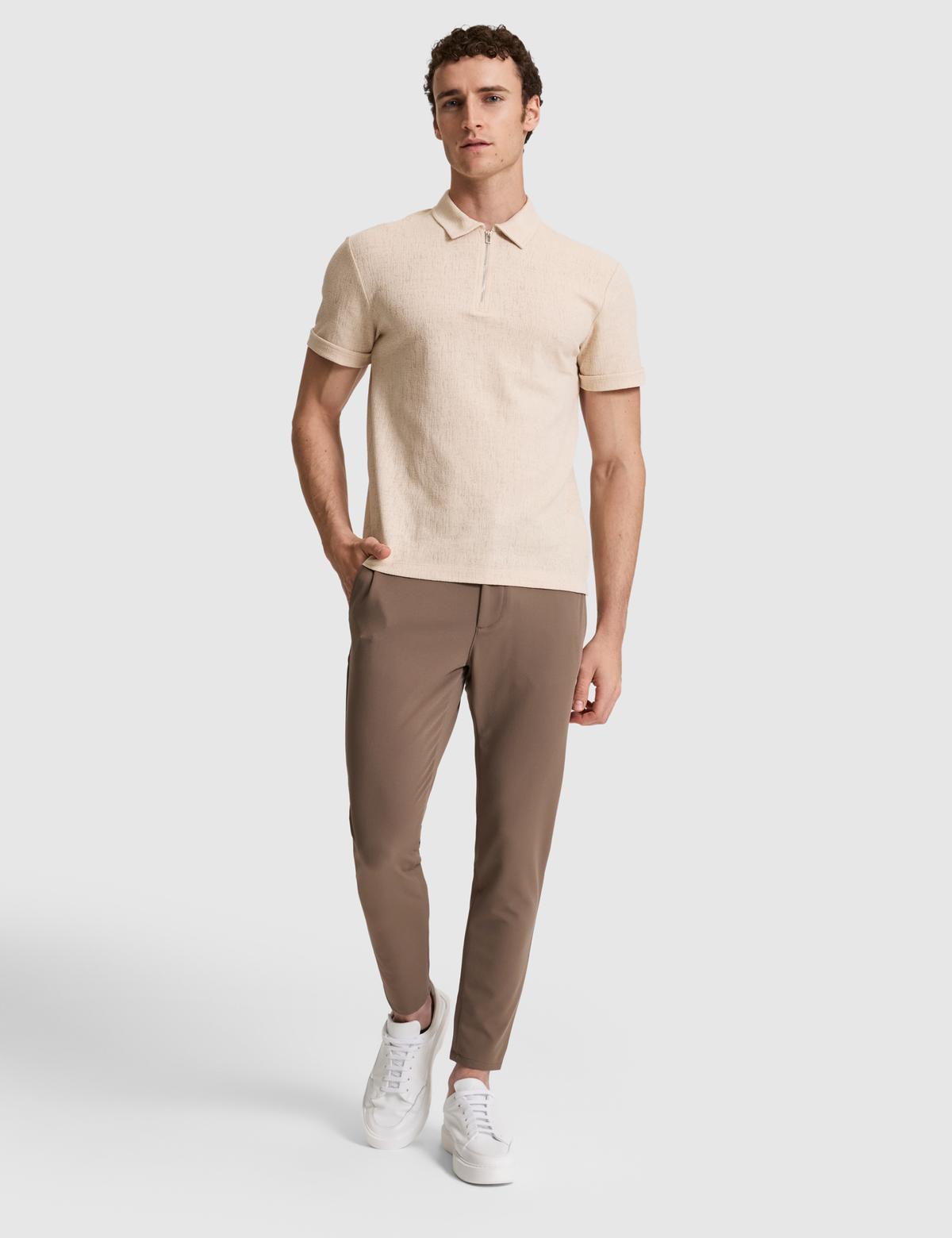 Koyu Bej Slim Fit Polo Yaka Tişört - 50321152073
