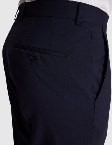 Lacivert Slim Fit %100 Yün Mono Yaka Takım Elbise - 50322358008
