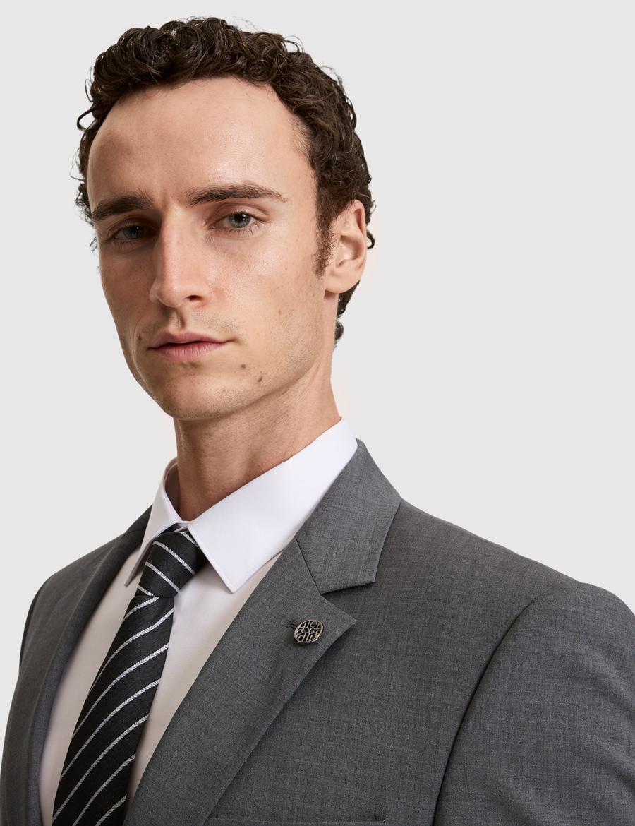 Füme Slim Fit %100 Yün Mono Yaka Takım Elbise