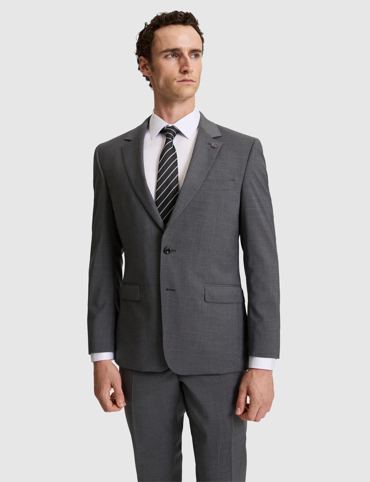 Füme Slim Fit %100 Yün Mono Yaka Takım Elbise - 50322358086