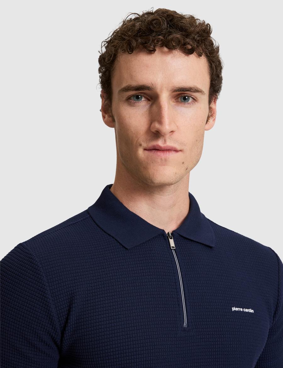 Lacivert Slim Fit Polo Yaka Tişört