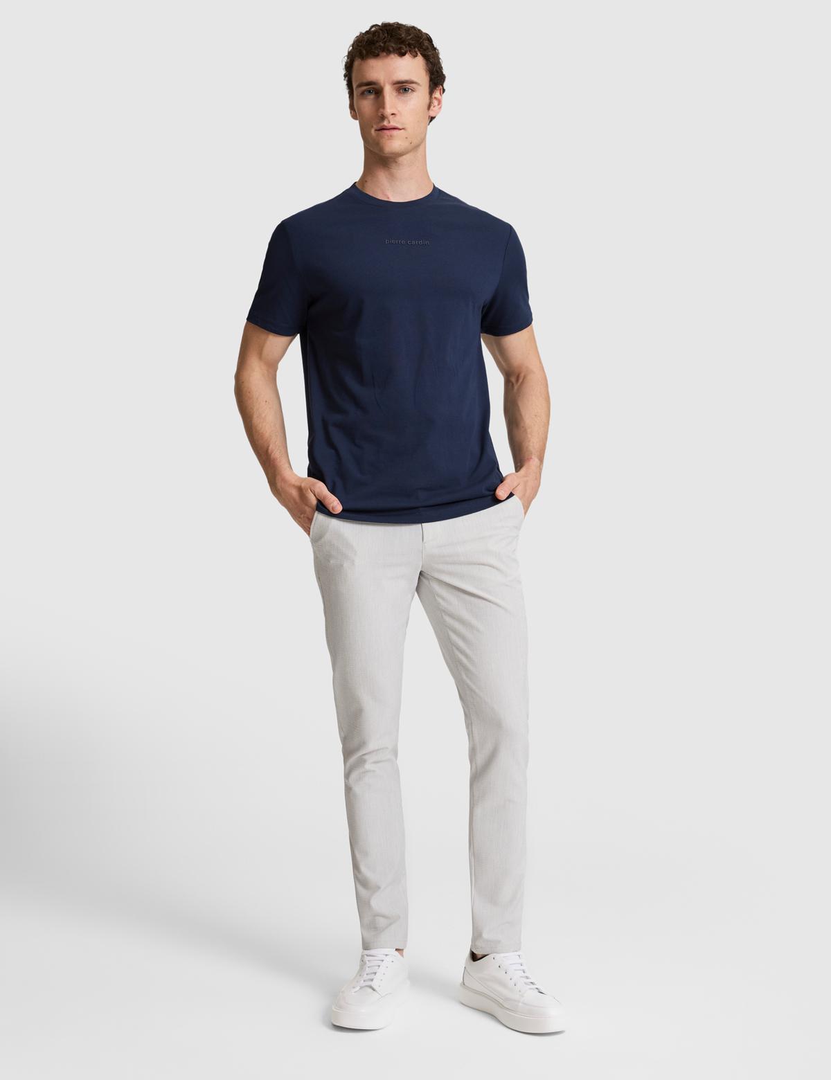 Lacivert Regular Fit %100 Pamuk Bisiklet Yaka Tişört - 50327872003