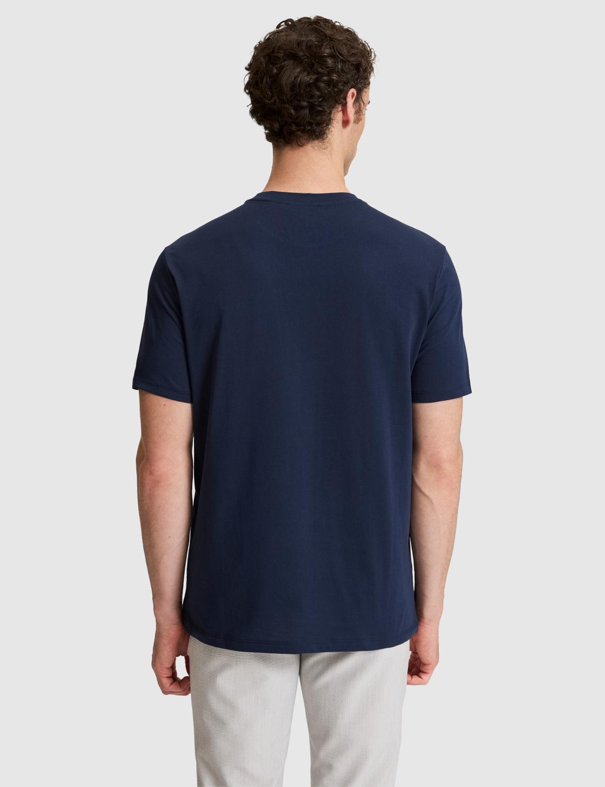 Lacivert Regular Fit %100 Pamuk Bisiklet Yaka Tişört - 50327872003