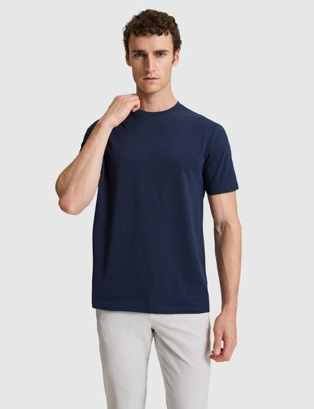 Lacivert Regular Fit %100 Pamuk Bisiklet Yaka Tişört - 50327872003