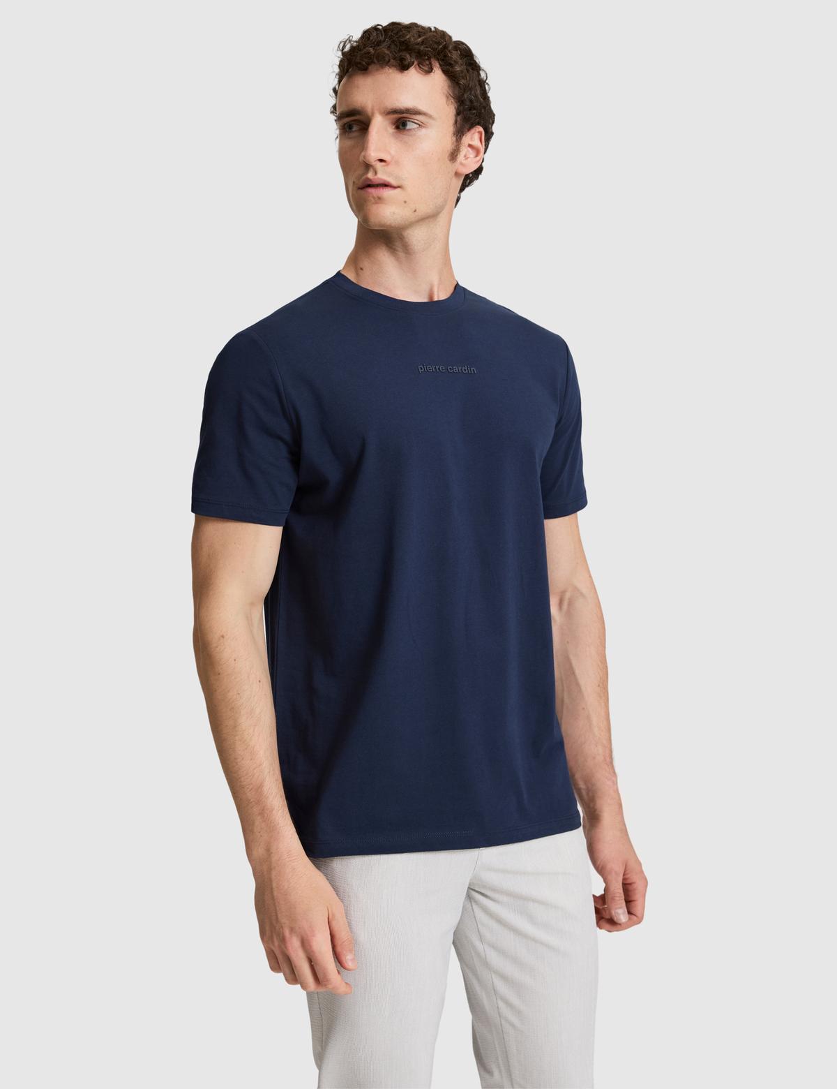 Lacivert Regular Fit %100 Pamuk Bisiklet Yaka Tişört - 50327872003