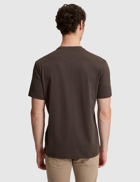 Koyu Kahverengi Regular Fit %100 Pamuk Bisiklet Yaka Tişört - 50327872031