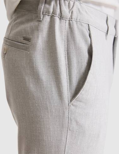 Açık Gri Slim Fit Kanvas Pantolon