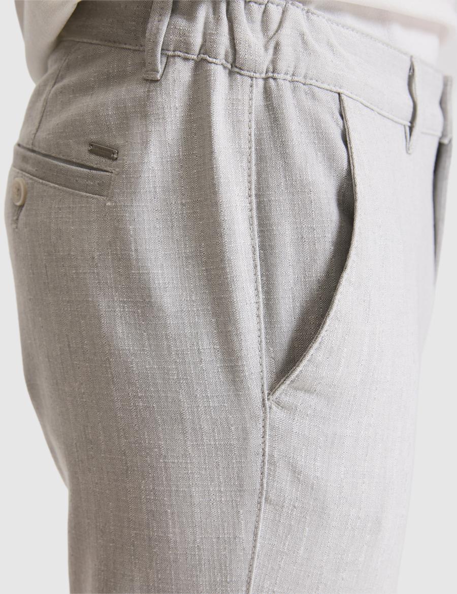 Açık Gri Slim Fit Kanvas Pantolon