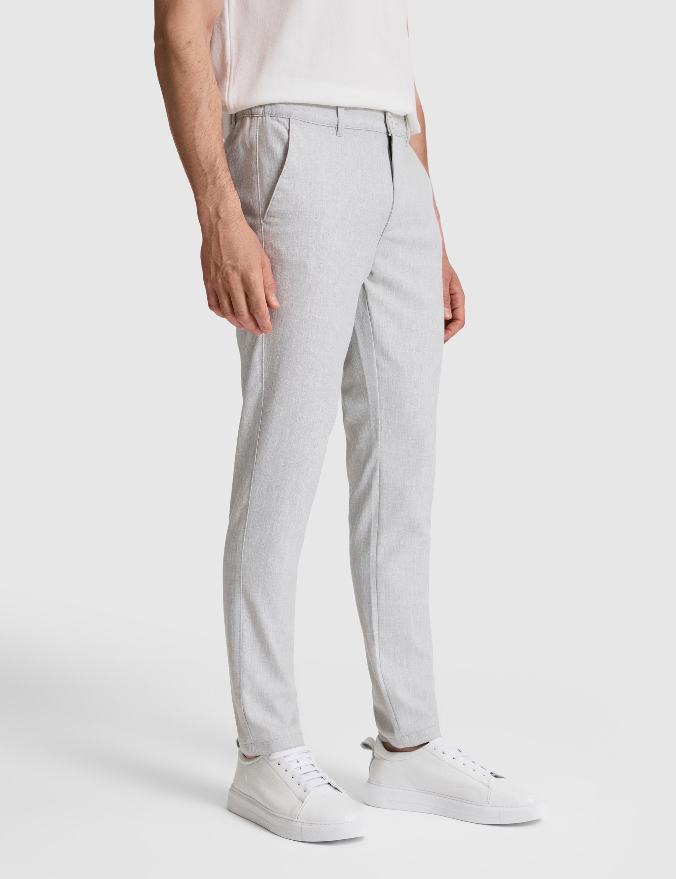 Açık Gri Slim Fit Kanvas Pantolon