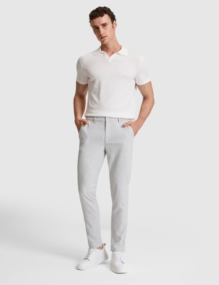 Açık Gri Slim Fit Kanvas Pantolon - 50320822029