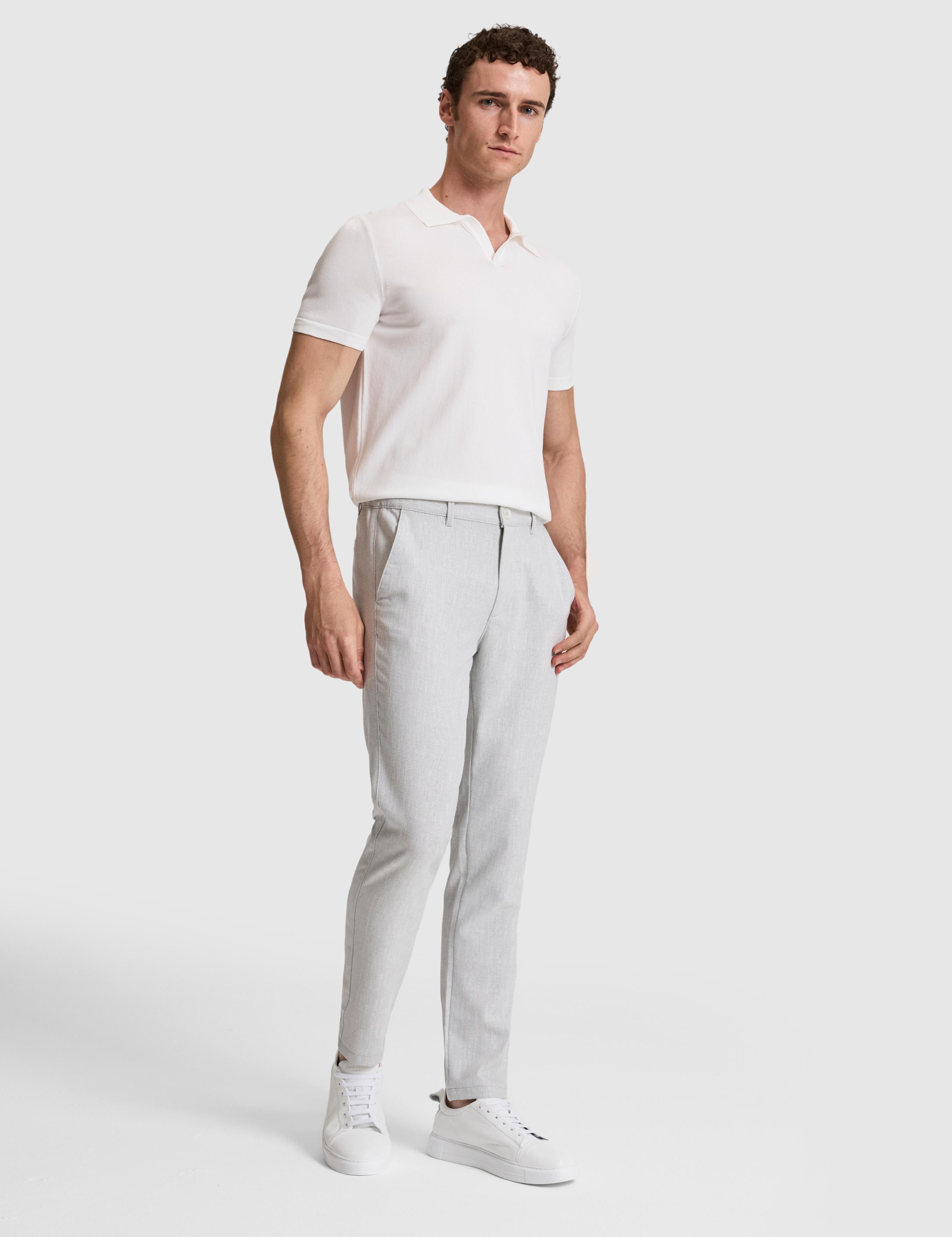 Açık Gri Slim Fit Kanvas Pantolon