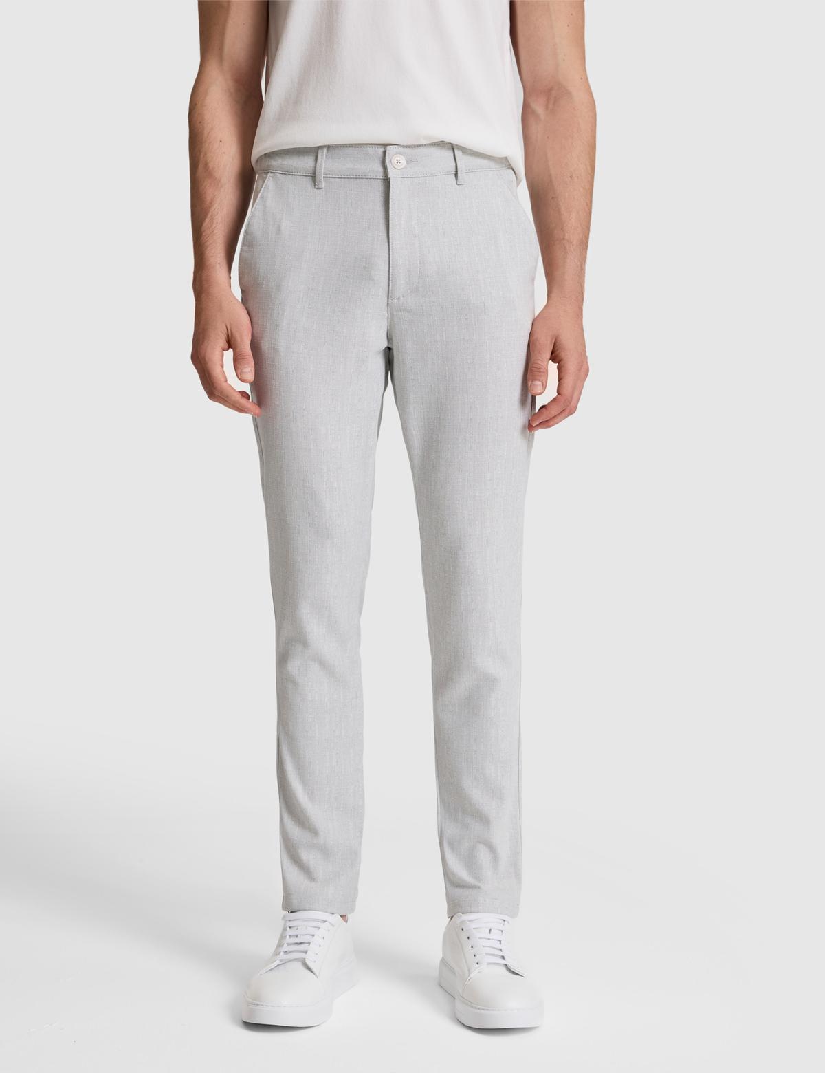 Açık Gri Slim Fit Kanvas Pantolon - 50320822029