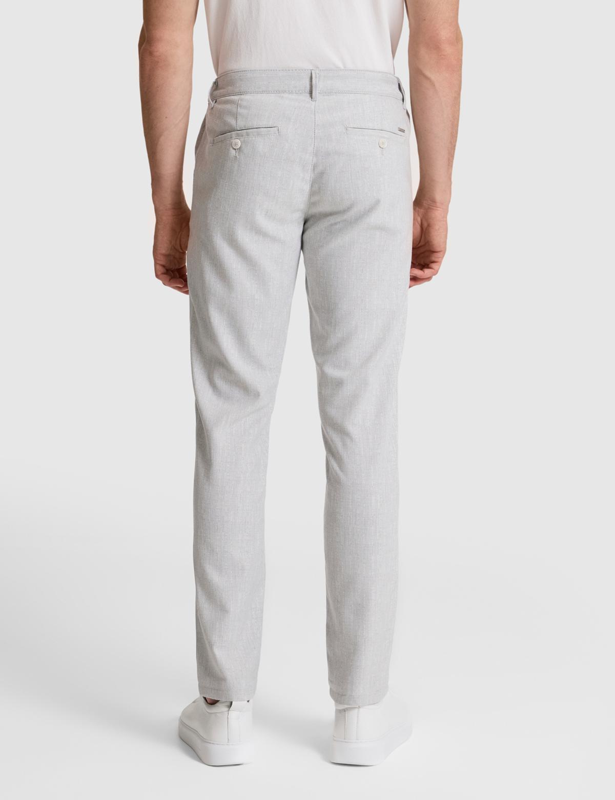 Açık Gri Slim Fit Kanvas Pantolon - 50320822029
