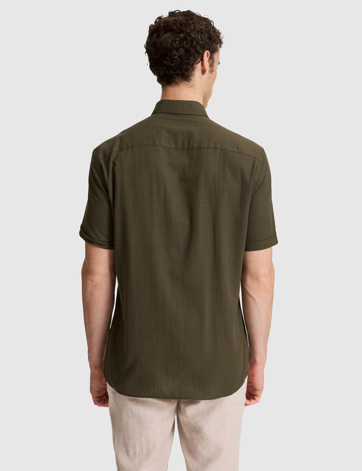 Haki Regular Fit Kısa Kollu Gömlek - 50320916023
