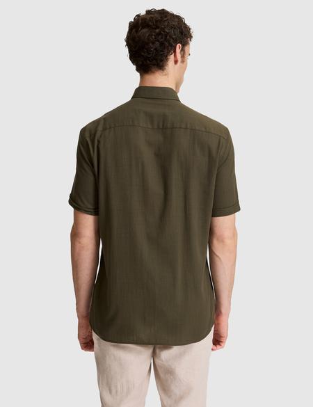 Haki Regular Fit Kısa Kollu Gömlek - 50320916023