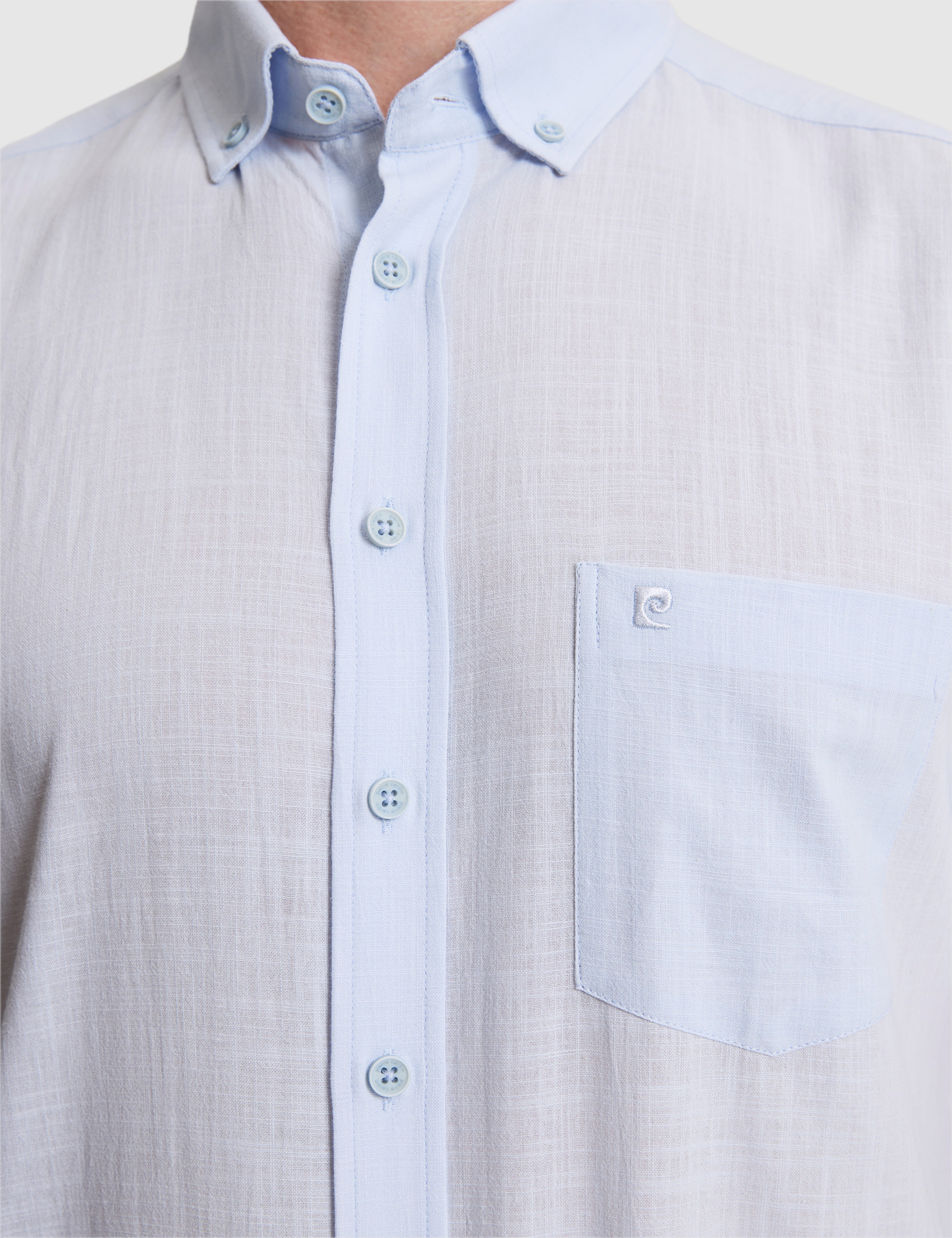 Açık Mavi Regular Fit Kısa Kollu Gömlek - Image 6