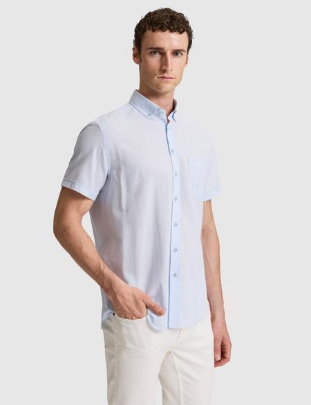 Açık Mavi Regular Fit Kısa Kollu Gömlek - 50320916097
