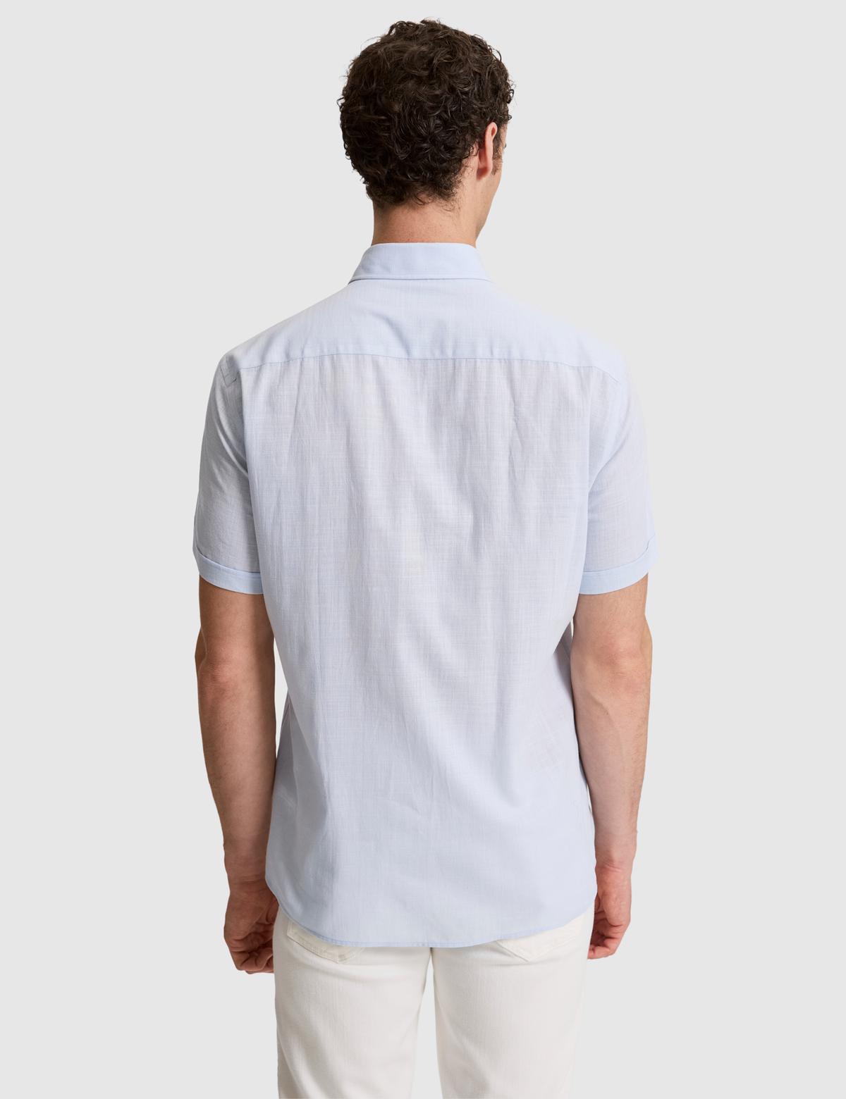 Açık Mavi Regular Fit Kısa Kollu Gömlek - 50320916097