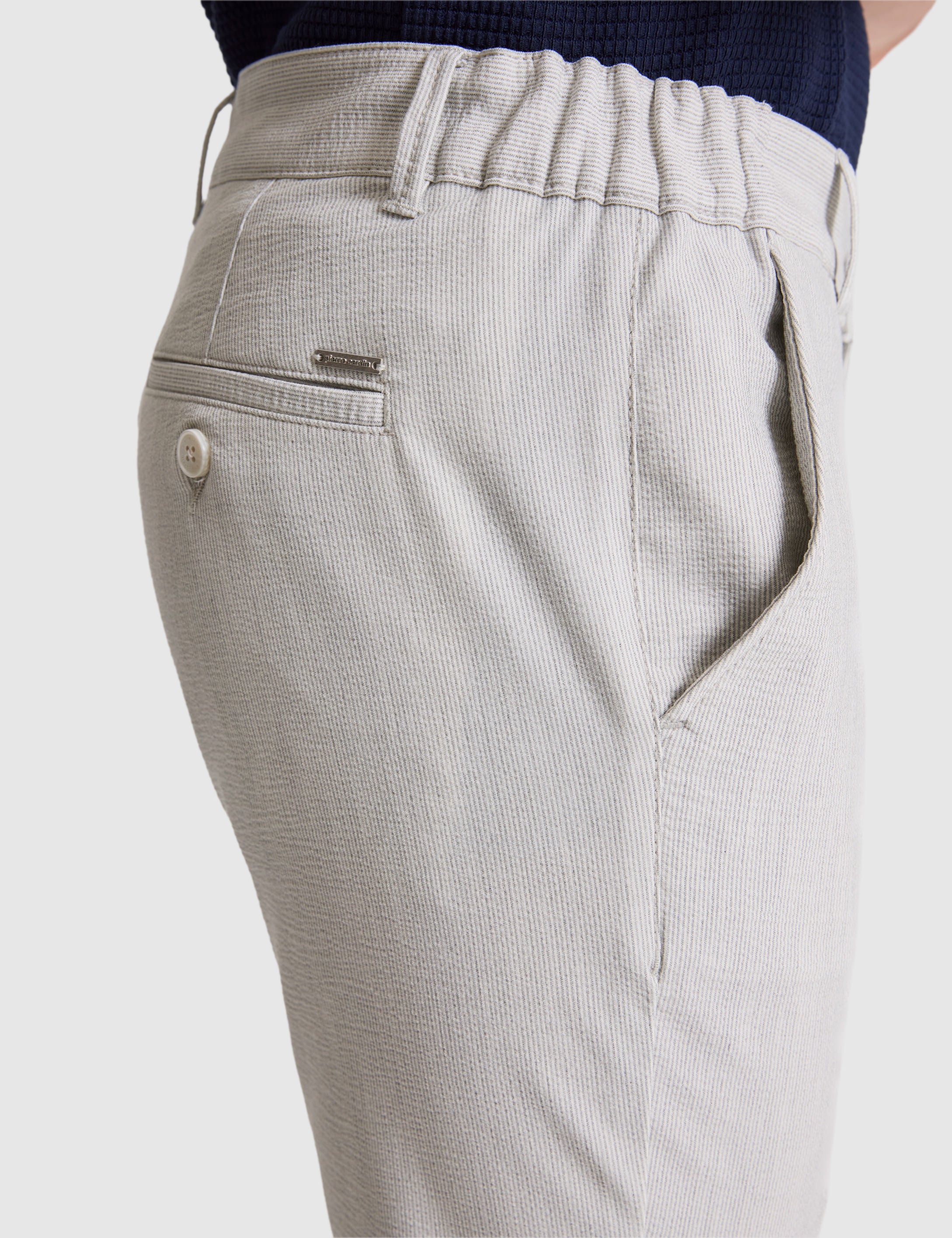 Açık Gri Slim Fit Kanvas Pantolon - Image 6