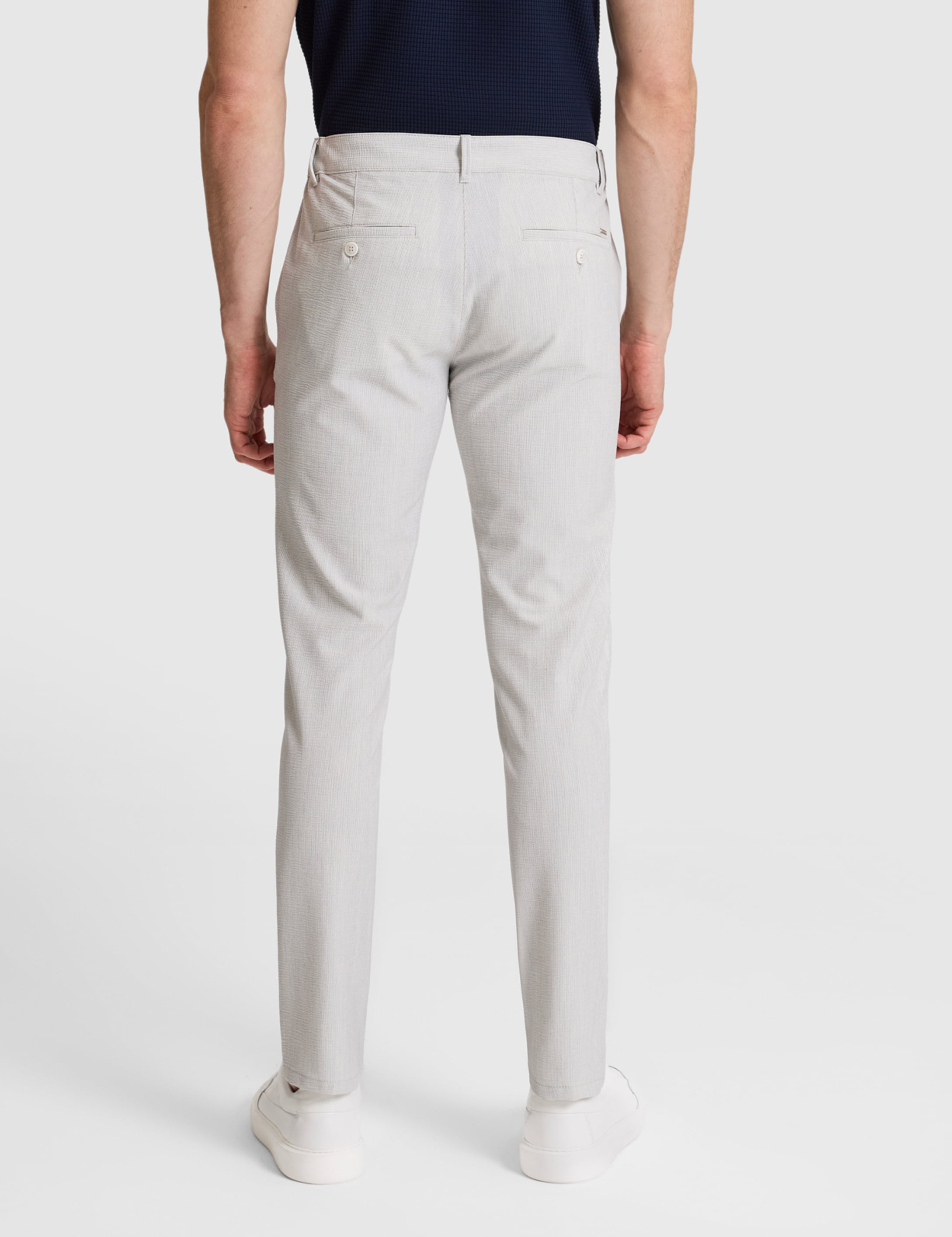 Açık Gri Slim Fit Kanvas Pantolon - Image 5