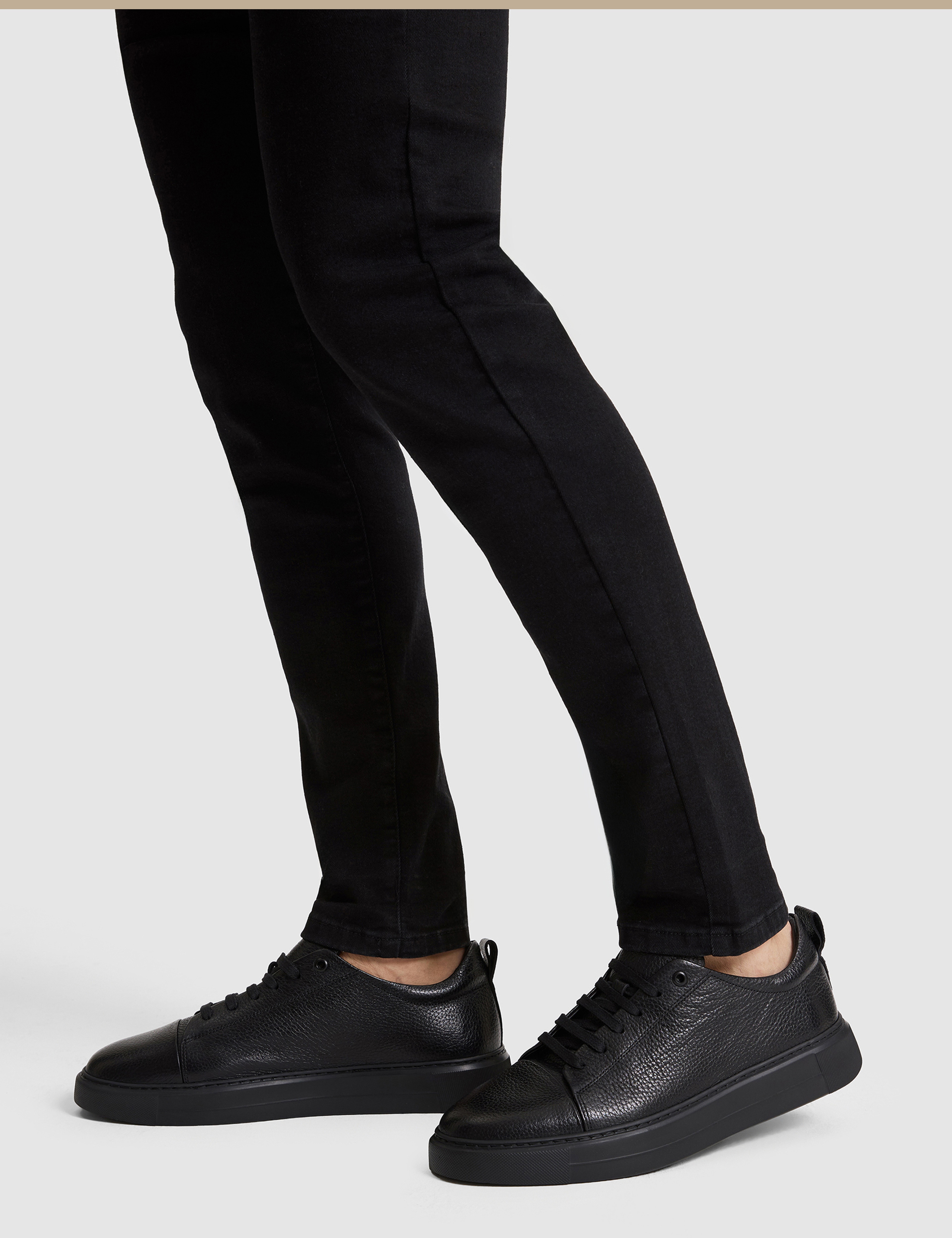 Siyah %100 Deri Casual Ayakkabı - Image 1