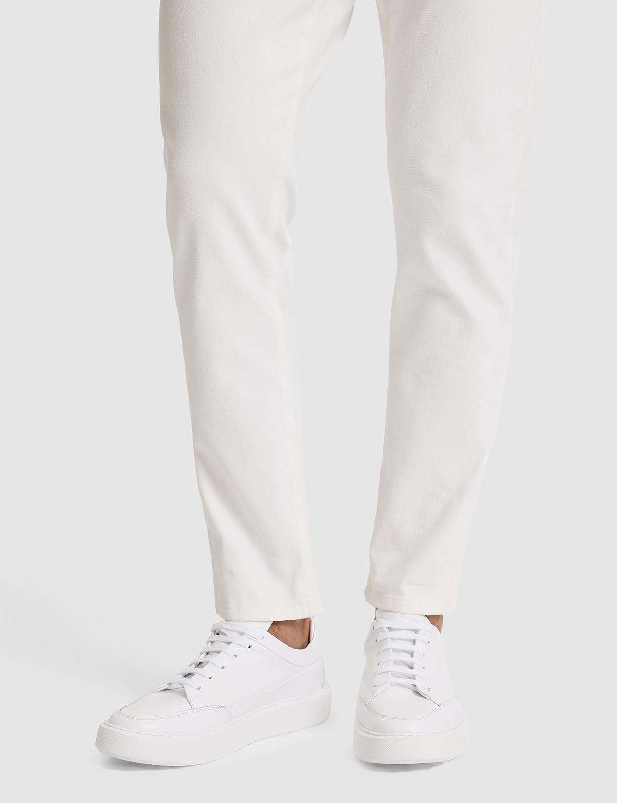 Beyaz %100 Deri Eva Taban Sneaker - 50327111002