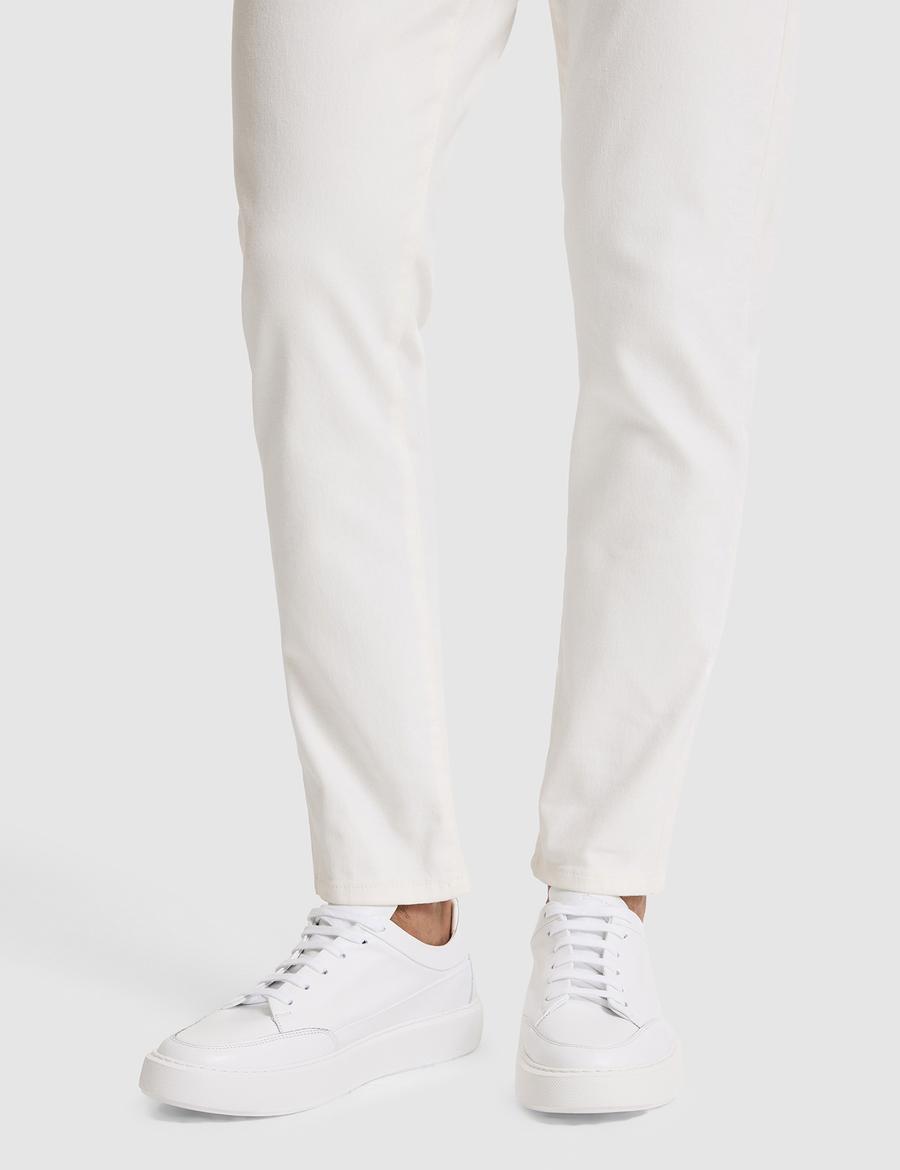 Beyaz %100 Deri Eva Taban Sneaker