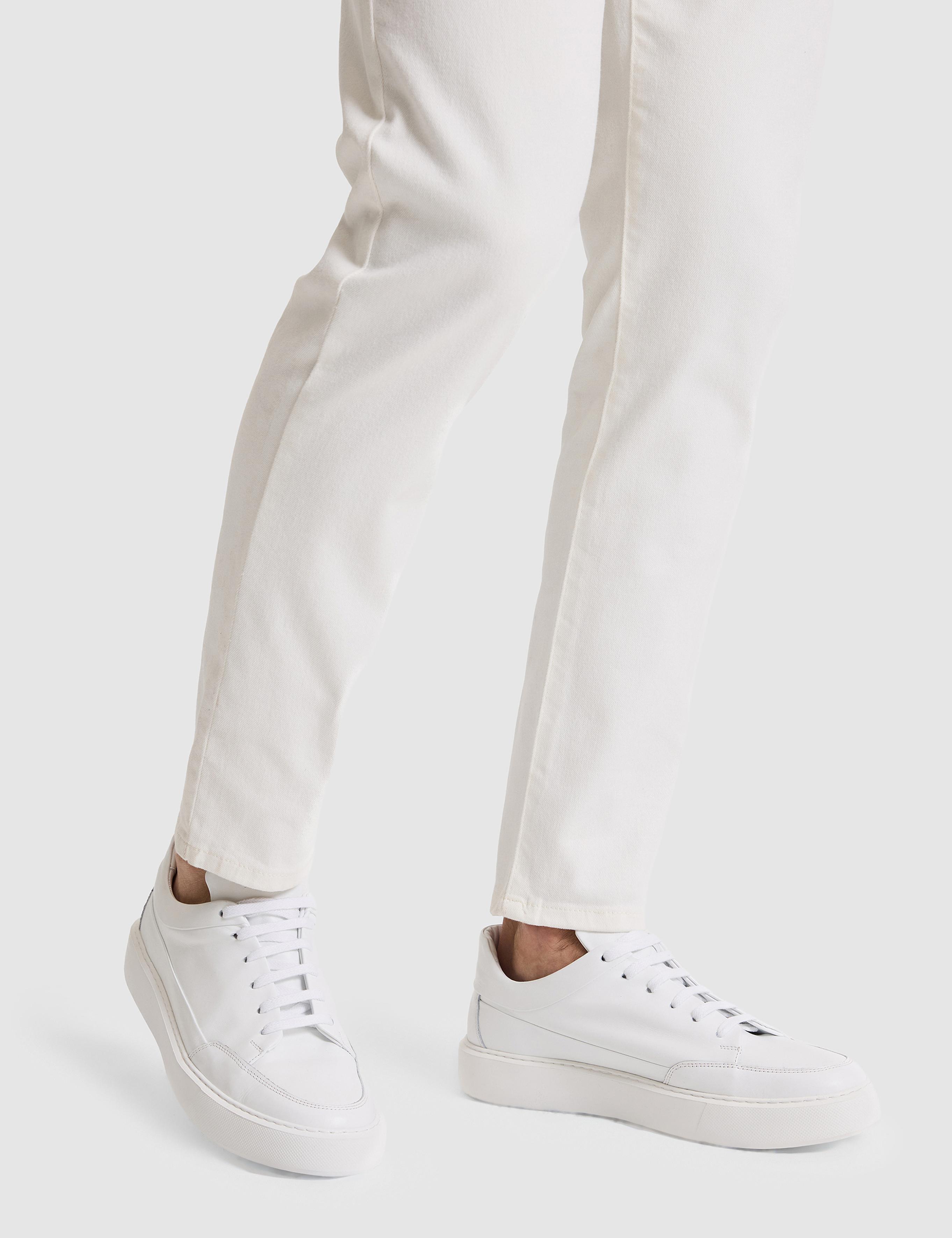 Beyaz %100 Deri Eva Taban Sneaker