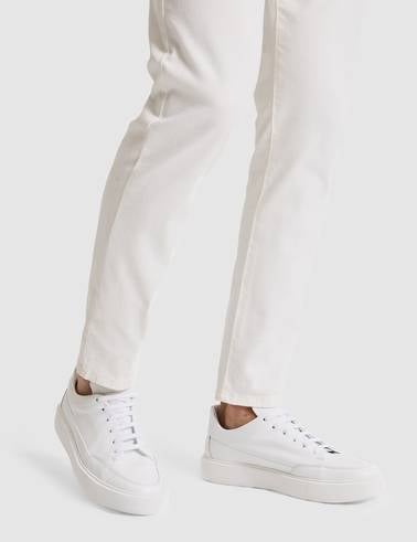 Beyaz %100 Deri Eva Taban Sneaker