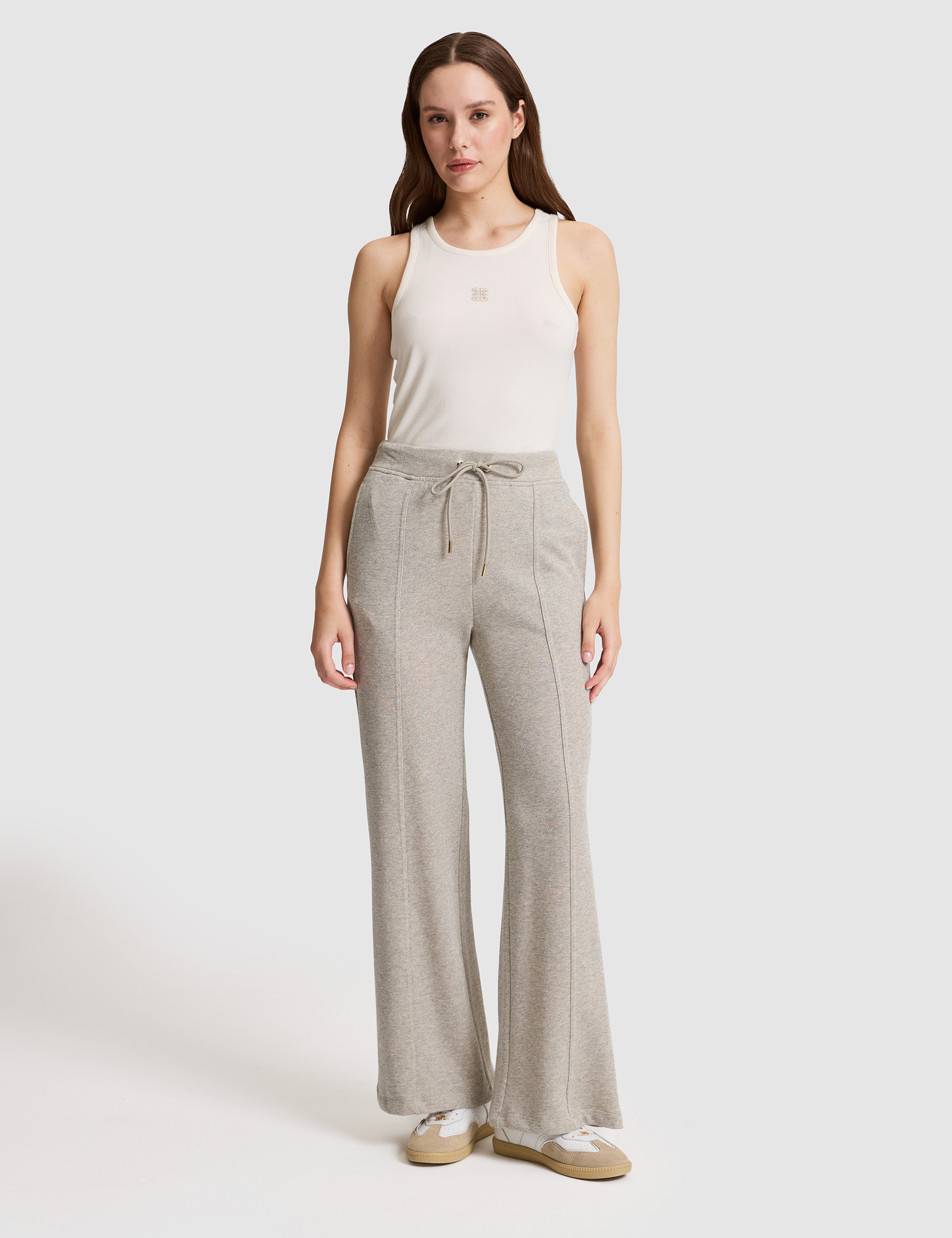 Bej Flare Fit Eşofman Altı