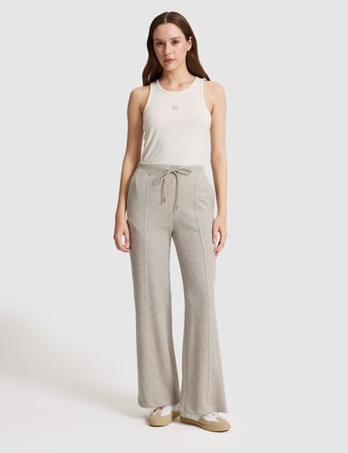 Bej Flare Fit Eşofman Altı