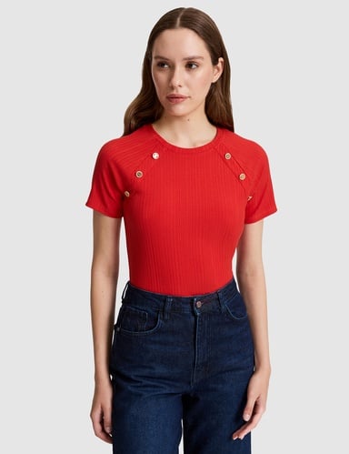 Kırmızı Extra Slim Fit Tişört