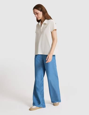 Açık Mavi Loose Fit Jean Pantolon