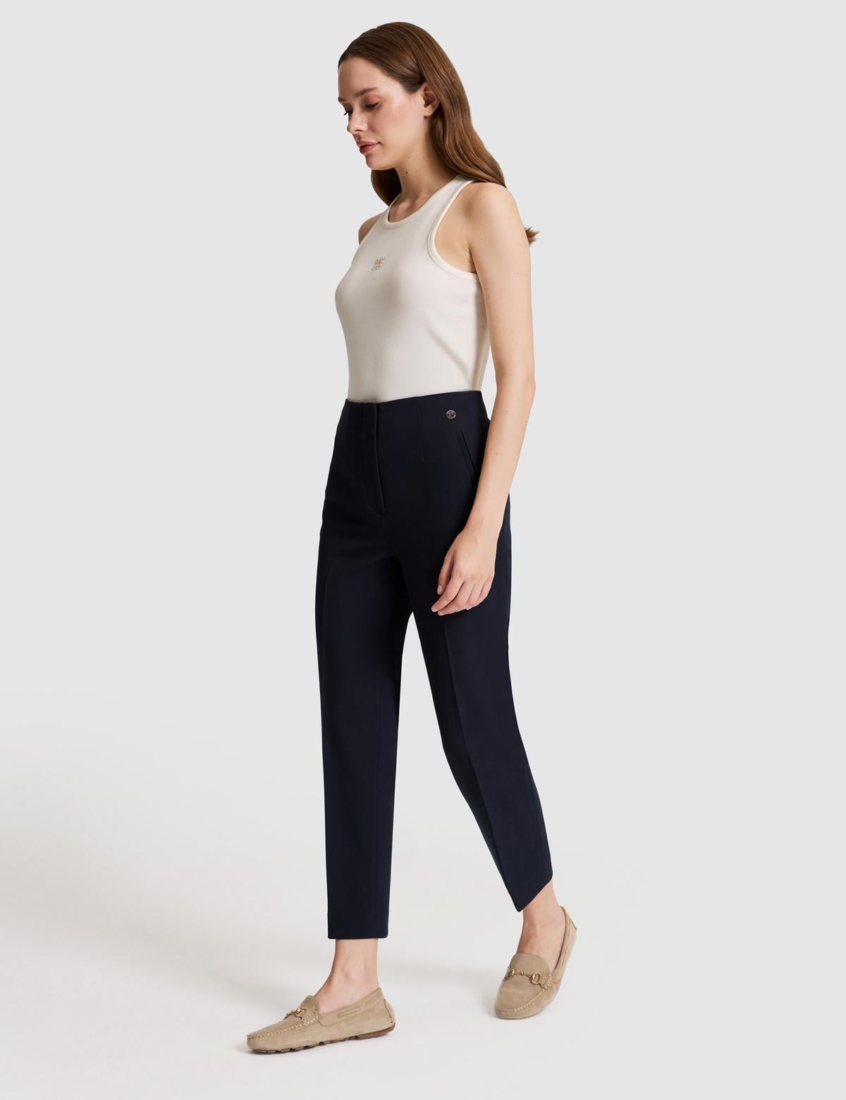Lacivert Carrot Fit Kumaş Pantolon - 50319939039