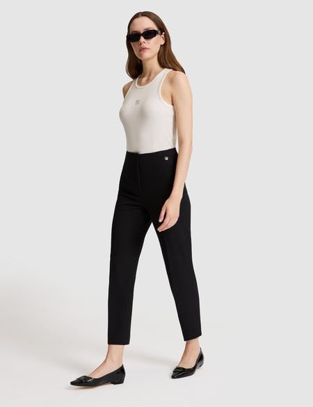 Siyah Carrot Fit Kumaş Pantolon - 50319939004