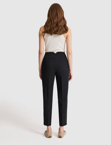 Siyah Carrot Fit Kumaş Pantolon