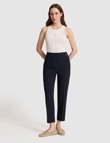 Lacivert Carrot Fit Kumaş Pantolon