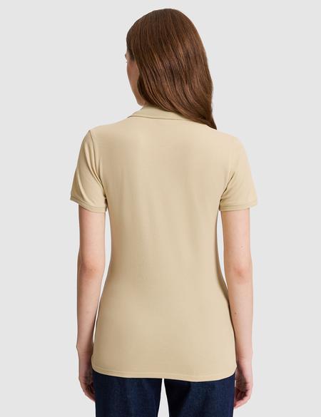 Bej Slim Fit Basic Tişört - 50325456111