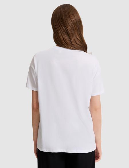 Beyaz Oversize Tişört - 50319872001